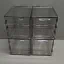 mDesign Shoe Storage Box with Drawer – Sturdy Plastic Storage Box for Shoes – Stackable Drawer Box for Shoes, Accessories and More – Pack of 4 – Clear