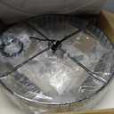 24'' Black Crystal Chandeliers Luxury 8-Lights Pendant Chandelier Drum Semi Flush Mount Ceiling Lights for Living Room Dining Room Foyer Bedroom Kitchen