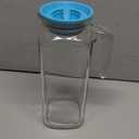 Bormioli Rocco Glass Frigoverre Jug With Teal Airtight Lid, 1 Liter, Pitcher With Hermetic Sealing, Easy Pour Spout Handle For Water, Juice, Iced Coffee & Iced Tea. (Multicolor)