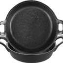2 Pack Small Cast Iron Skillet, 7 x 7 x 1.7 Inch Small Cast Iron Frying Pan with Handle, Pre-Seasoned Cast Iron Skillet Set, Black Casserole Dish for Kitchen, Indoor, Outdoor, Picnic