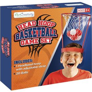 ArtCreativity Head Hoop Basketball Party Game for Kids and Adults - Adjustable Basket Net Headband with 20 Balls - Fun Gift for Birthday, Party Dress Up, Carnival Ball Game for Boys & Girls