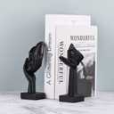 6.5" H Black Art Thinker Figurines 2 PCS, Abstract Small Statues Home Accent Decor for Shelf, Office Desk, Living Room, Knick Knacks Decorations for Shelves (2 PCS Black)