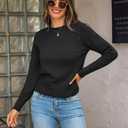 Totatuit Women Cute Cropped Sweater Mock Neck Long Sleeve Lightweight Knit Loose Pullover Sweaters 2025 Fall Trendy Outfits (Gray, XL)
