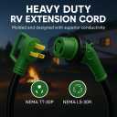 30 Amp Generator Extension Cord 25 FT, TT-30P to L5-30R Twist Lock, LED Power Indicator & Reverse Polarity Light, 10 AWG Heavy Duty RV Shore Power Cord, 90 Grip Handle, for Generator, Camper, Marine