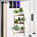 2PCS Grow Lights for Indoor Plants with Timer, 384 LEDs 42W Vertical Full Spectrum Grow Light 65 Inch Standing Grow Lights 3 Light Modes 5-Level Dimmable Wide Coverage