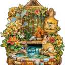 Jigfoxy Wooden Puzzle for Adults, Rabbit Garden Jigsaw Puzzles for Adult, Unique Animal Shape Wood Cut Puzzles, Christmas Thanksgiving Gifts for Friends Family (M-11.4 * 10.4in-165pcs)