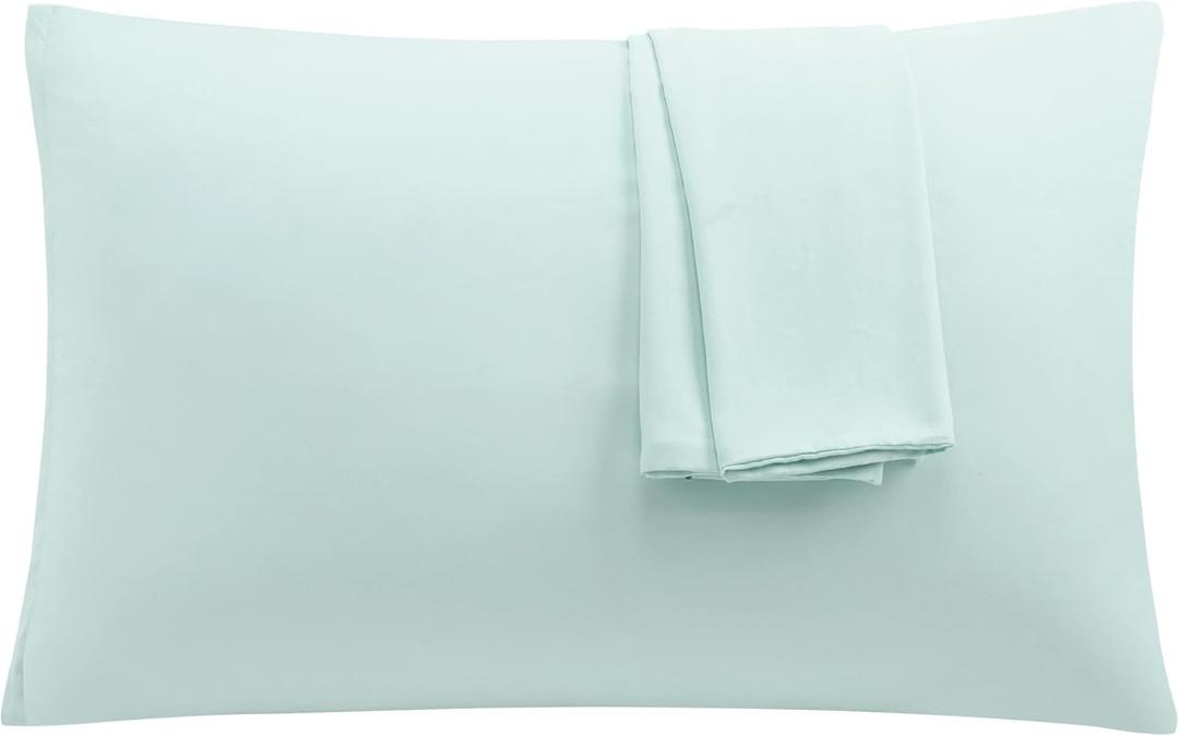 uxcell 2 Pack Pillow Cases Soft 1800 Series Microfiber Pillowcases Set with Zipper Travel(14"x20") Light Gray