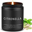 Citronella Scented Candles for Outdoor, Soy Jar Candle for Outdoor Patio or Indoor Home, Candle Gifts for Men Father (7oz)