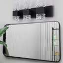Black Bathroom Light Fixtures Crystal Bathroom Vanity Light 3 Light Over Mirror Modern LED Wall Light for Bathroom6000K Cool Light30 Watts