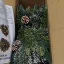 Juegoal 2 Pack Pre-lit Christmas Tree Urn Filler, Lighted Artificial Xmas Pine Trees with Tripod Stake, 8 Modes & Timer, Battery Powered Outdoor Light Up Planter Filler Festival Holiday Decor