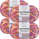 #6 Super Bulky Blanket Yarn for Crocheting - 4 Skeins(Each 10.5oz/300g, 220yds/201m), Chunky Chenille Thick Plush Big Soft Yarn for Crocheting Knitting Blankets, Purple & Orange