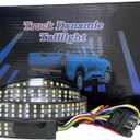 48 Inch Triple Row 360 LED Truck Tailgate Light Bar Strip, Red Running Brake Lights, White Reverse Light, Amber Sequential Turn Signal Light