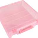 ArtBin 6955RK Super Satchel 1-Compartment Box, Art & Craft Organizer, 1-Pack, Translucent Blush