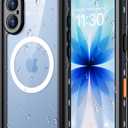 Red2Fire for iPhone 17 Case Waterproof, [Built-in Screen Protector & Camera Protector][Compatible with MagSafe][Full Body Shockproof][IP68 Waterproof][Dustproof] Phone Case 6.3" Black/Clear