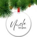 2 x Uncle Christmas Ornament, New Uncle Christmas Ornament, Gift for Uncle from Niece and Nephew (C10)