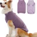 IECOii 2 Pack Large Dog Sweater Fleece - Stretchy & Comfortable, Warm & Soft Dogs Sweaters for Dogs Boy Girl, Pet Coats for Daily Wear, Holiday (Size XXL,Dark Purple & Light Purple)