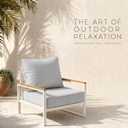 Outdoor Deep Seat Cushions Set of 2, 24 x 24 x 6 Inches Olefin Fabric Waterproof & Fade Resistant, Patio Furniture Replacement Cushions for Couch, Chair, and Sofa, Grey