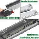 OCG Soft Close Undermount Drawer Slides 21 inch (6 Pairs), Full Extension Concealed Drawer Runners, Come with Mounting Screws and Brackets