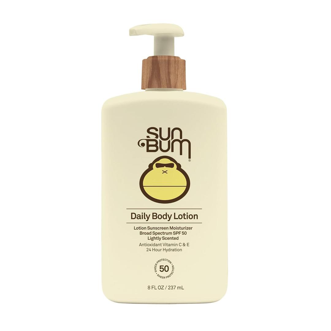 Sun Bum Daily SPF 50 Sunscreen Body Lotion - Broad Spectrum Moisturizing Sunscreen with Vitamin E - Vegan and Hawaii 104 Act Compliant (Without Octinoxate & Oxybenzone) - Dermatologist Tested - 8 oz