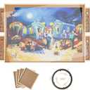 2000 Pieces Rotating Puzzle Board with 4 Drawers,40.16"x28.5" Portable Wooden Jigsaw Puzzle Table with Lazy Susan Spinning Cover for Adults