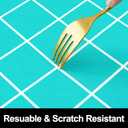 Rectangle Vinyl Table Cloth 24x48, Waterproof Elastic Fitted Tablecloth with Flannel Backing, Plastic Table Cover for Picnic, Camping, Outdoor, Aqua