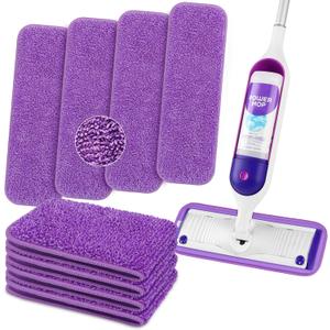 HOMEXCEL Reusable Microfiber Mop Pads for Swiffer PowerMop 8 Pack, Power Mop Pads Refills for 13 ''-15 '' Spray Mop, Machine Washable Pad Replacement for Multi-Surface Floor Cleaning