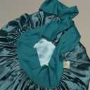 Yanibest Adjustable Satin Bonnet for Sleeping, Double Layer Silk Hair Bonnet with Tie Band for Unisex Women Men Curly Natural (Blue)