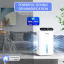 Dehumidifiers for Home (85 OZ Water Tank, 800 sq.ft) Quiet Small Dehumidifier for Basement Bedroom Bathroom with Drain Hose, 3 Gear Timer, Sleep Mode, Auto Shut Off, 7 Color Ambient Light