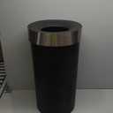Umbra Vento Kitchen Trash Can with Open Top, Large 16-Gallon (62 L) Capacity, Black/Nickel