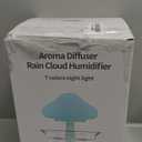 Cloud Rain Humidifier for bedroom with Soothing Rain Sounds - Bedroom Sleep Aid, Waterfall Night Light, Mushroom Design Air Moisturizer for bedroom and living room (White) (Regular)