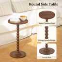 AWASEN Small Side Table, Round Drink Table for Small Spaces, Round Accent End Table Living Room, Nightstand for Bedroom, Corners, Office, Walnut Brown