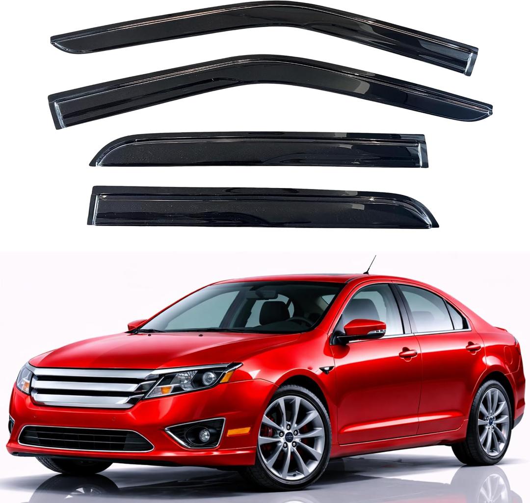 KPY Rain Guards Fit for 2006-2012 Ford Fusion (Excludes Hybrid Model), Out-Channel Window Visors Vent Deflector, Car Accessories for 2007-2013 Lincoln MKZ, 2006-2010 Mercury Milan, 2006 Lincoln Zephyr