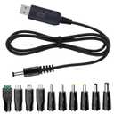 5V USB to 12V DC Charging Cable,Universal Power Cord for Toys,Watches,Fan,Speaker,Headset,Monitor,Table Lamp,Phones,LED Light Strip Router,DC 5.5 x 2.1mm with 9 Connector 3.3FT