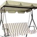 Swing Canopy Replacement Top, Outdoor Patio Replacement, 3 Seat Cover for Porch Garden (Beige/64 x 44 5.9), Three Sizes