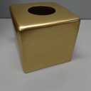 Square Tissue Box Cover Decorative Kleenex Box Holder for Bathroom & Living Room with Handcrafted Texture (Gold)