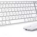 seenda Bluetooth Keyboard and Mouse Combo for Mac, SKM64-2 Rechargeable Slim Wireless Keyboard Mouse Compact, 3 Multi-Device Connection, Compatible for Mac, MacBook Pro/Air, iPad, White Silver