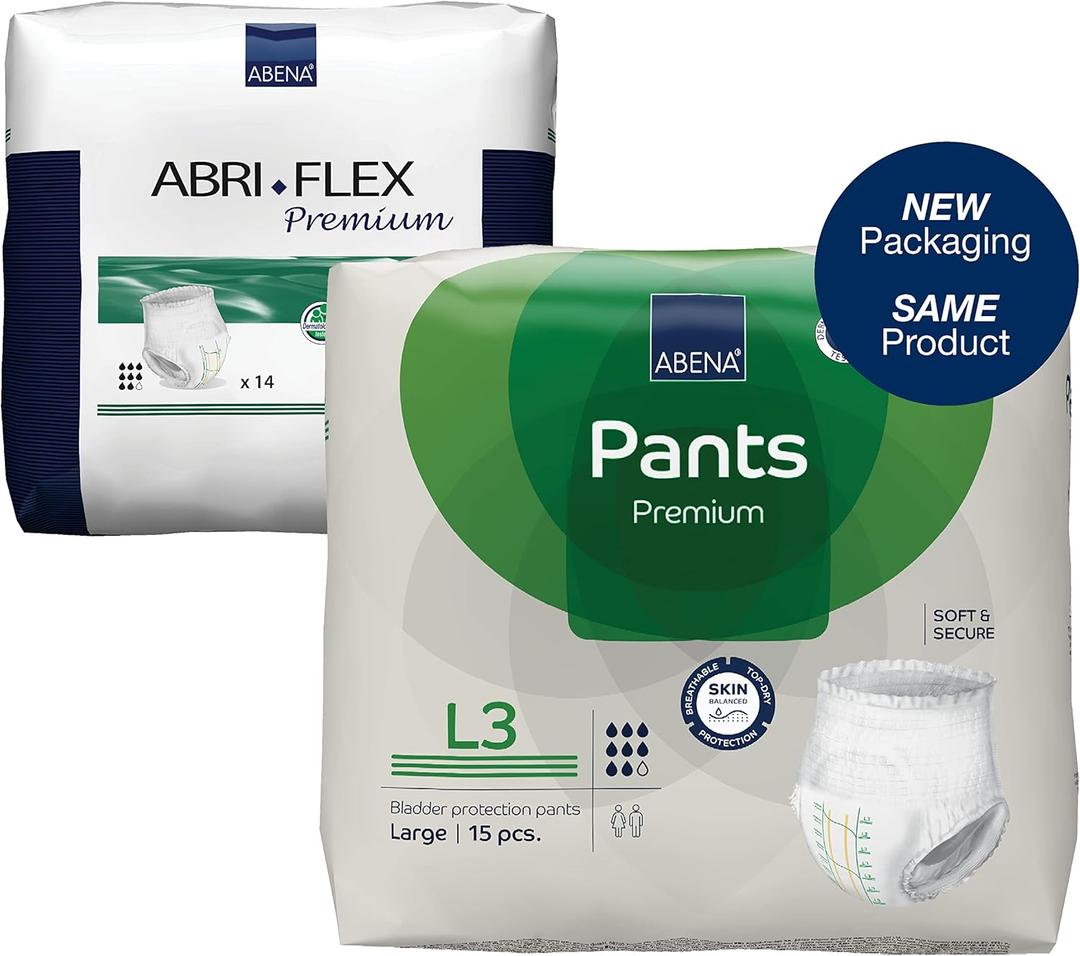 Abena Premium Incontinence Protective Underwear, Abena Pants, Pull-ups, Heavy Absorbency, Level 3, Large, 90 Count