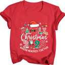 Matching Family Christmas Shirts Merry Christmas Santa Hat T Shirt Xmas Family Holiday Vacation Tee Top,2XL, 1 Pack