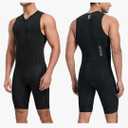 Santic Men's Triathlon Suit Sleeveless Skinsuit Padded Quick-Dry Swim Bike Run with Pockets, L