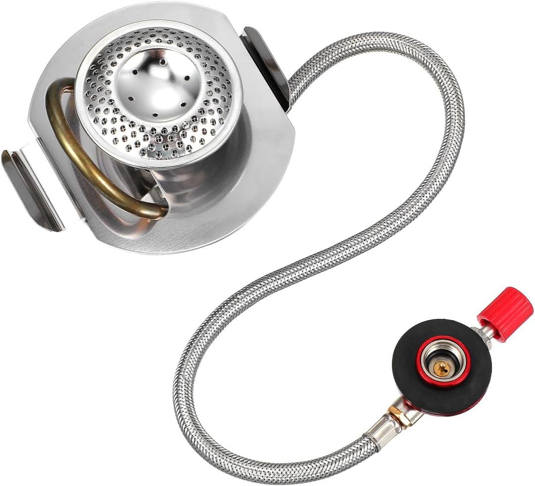 BESPORTBLE Portable Camping Gas Stove, Stainless Steel Mini Propane Burner for Outdoor Cooking, Lightweight Pocket-Sized Bbq Furnace for Hiking and Picnic