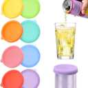 Aieve Silicone Soda Can Lids, 8 Packs Reusable Can Covers for Carbonated Beverage, BPA-Free Stopper or Protector for Soda Juice Coke Beer, Fits Standard Mini Slim Cans