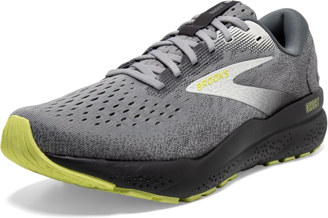 Brooks Mens Ghost 16 Neutral Running Shoe (9 X-Wide, Primer/Grey/Lime)