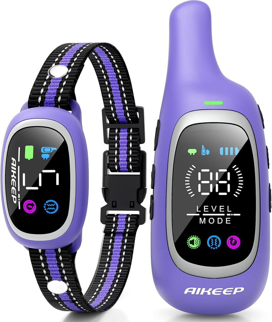 2-in-1 Dog Shock Collar and Bark Collar for Dogs 3300FT Dog Training Collar with Remote, IP67 Waterproof e Collar with Anti-Bark/Beep/Vibration/Shock Modes for Small Medium Large Dog(8-120Lbs)