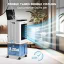 Portable Air Conditioner, 3-IN-1 Evaporative Air Cooler w/3.2Gal Tank, 4 Modes & 3 Speeds, 12H Timer, 6 Ice Packs, Remote Control, Windowless Swamp Cooler for Bedroom,Home,No Hose Needed (Missing Remote )