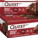 Quest Nutrition Chocolate Brownie Protein Bar, 20g Protein, 1g Sugar, 4g Net Carb, Gluten Free, Gluten Free, 12 Count BB 1/23/26