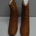 Women's Ankle Boots Square Toe Side Zipper GoGo Boots Chunky Block Heel Mid Calf Low Heeled Short Booties size 7½