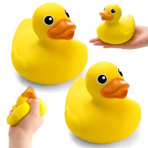 Hungdao 2 Pcs Duck Stress Toys Duck Stress Balls for Slow Rising Squeeze Sensory Toy PU Foam Fun Appreciation Gift Stocking Stuffer Anxiety Relief Prize Fidget Party Favor Adults Cute Office