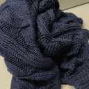 Battilo Navy Cable Knit Throw Blankets for Couch, Super Soft Warm Cozy Decorative Knitted Throw Blanket for Bed, Sofa, Chair 50"x60"