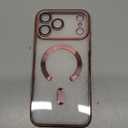 Magnetic for iPhone 17 Pro Max Case Clear, Compatible with MagSafe, Built-in Camera Lens Protector, Soft Slim Phone Case Cover for iPhone 17Pro Max 6.9" - Pink