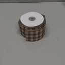 Thanksgiving Fall Wired Edge Ribbon, 2.5 Inch 10 Yard Coffee Lattice Decorative Ribbon for Craft, Wreath Bow, Gift Wrapping, Party Decor